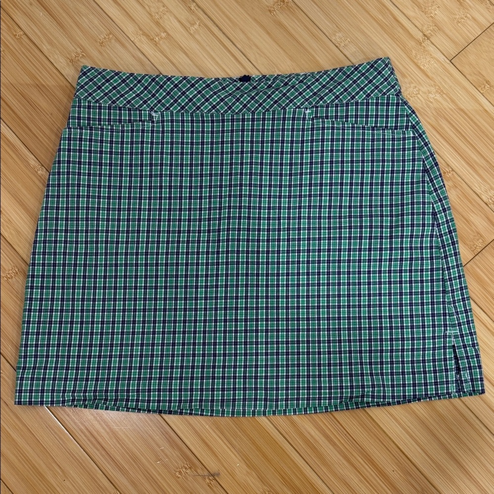 Lady Hagen Checkered Green and Blue Mini Skirt